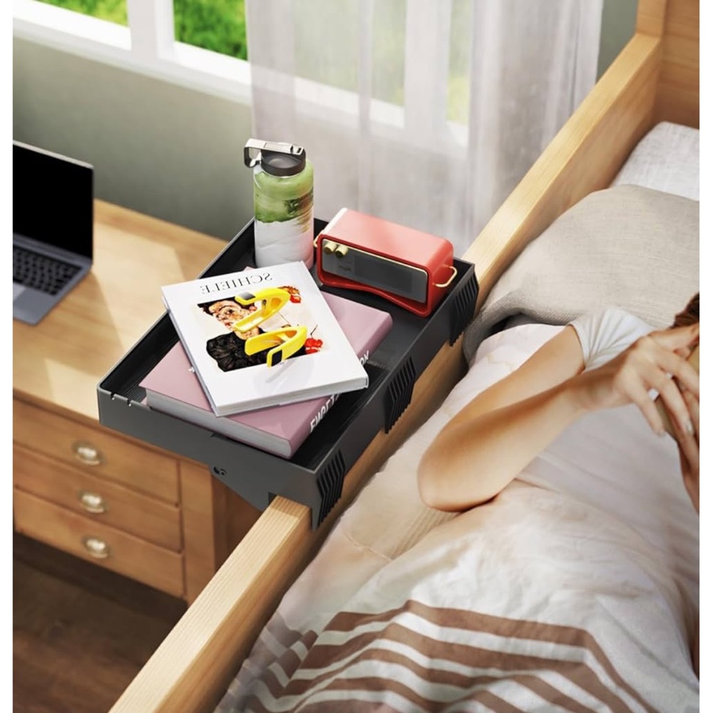 Black Bedside Shelf Organizer - Picture 3 of 8